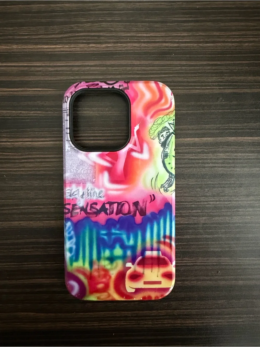 iPhone 14 Pro Graffiti Multicolor Protective Phone Case